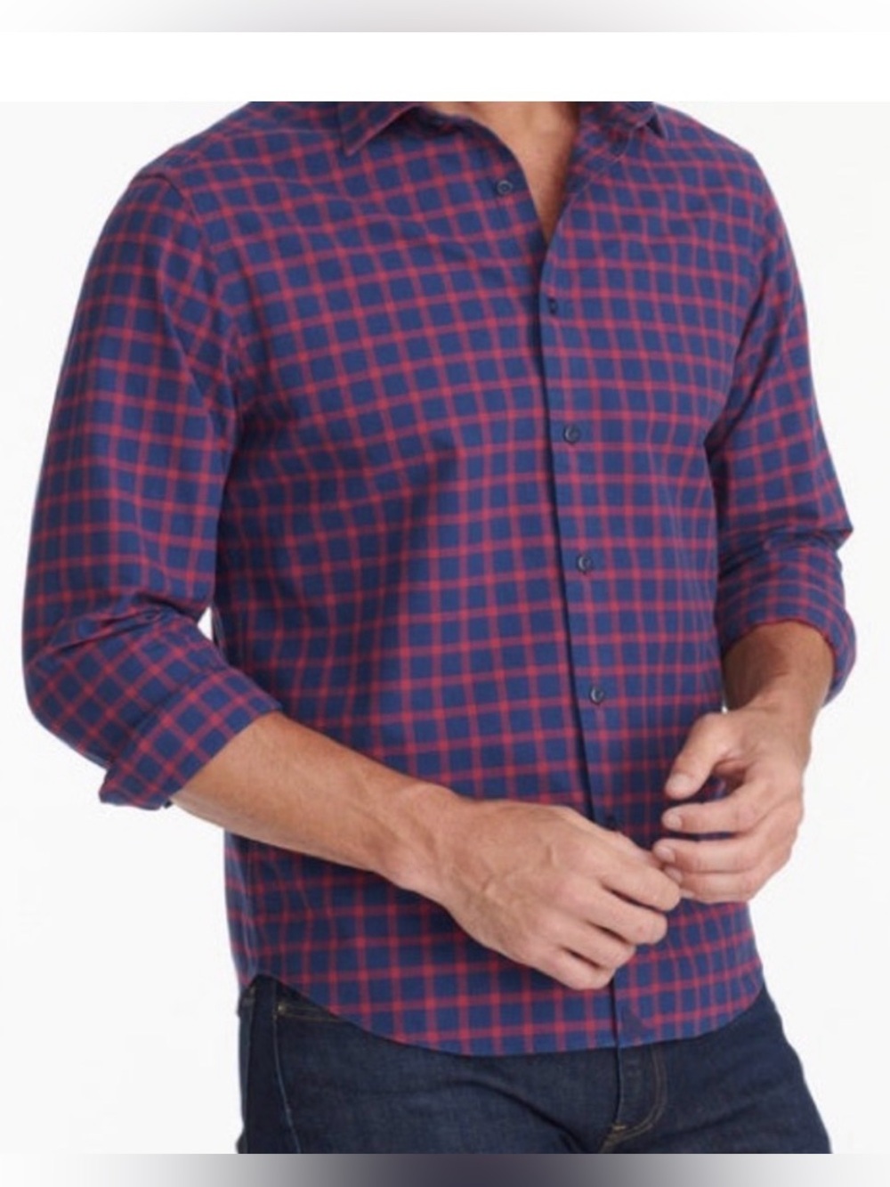 UNTUCKit Andretti Mens Large Relaxed Fit Gingham Button Down Shirt 40676